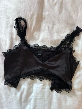 Black Lace Bralette/Tank Top (Size M)